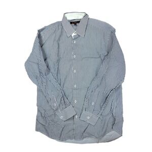 Ben Sherman Blue White Striped Long Sleeve Dress Shirt Men's Size‎ L: 16/32-33